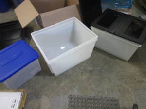 lot 303 image: Storage Totes- 2 good, others with ...