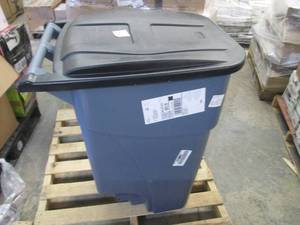 lot 306 image: Large Rubbermaid Trash Bin,wheels p...