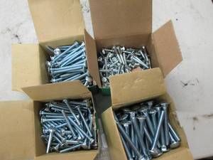 lot 54 image: 3 boxes of carriage bolts and 1 box...