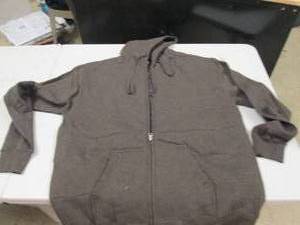 lot 95 image: mens insulated brown XL zip up hood...