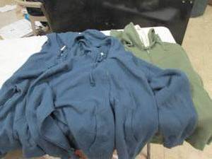lot 100 image: 3 mens large zip up hoodies new wit...