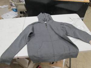 lot 105 image: mens large charcoal  zip up hoodie ...