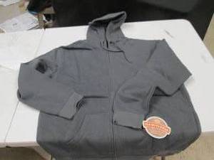 lot 106 image: mens large charcoal zip up hoodie n...