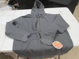 lot 107 image: mens large charcoal zip up hoodie n...