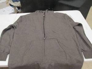 lot 110 image: mens XXL brown zip up insulated hoo...
