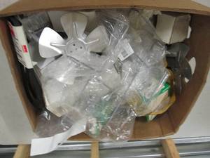 lot 119 image: box of bolts , fan blades bel, belt...