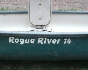 lot 1 image: Rogue River 14 canoe, 1998 by Harbo...