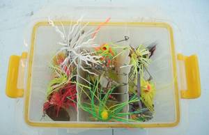 lot 81 image: Spinner baits in case...