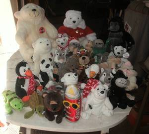 lot 130 image: Tote of plush toys - Coca Cola...