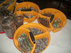 lot 131 image: Hardware nails, bolt, lag screws...