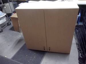 White Formica Cabinet 36x36x13 With 3 Shelves