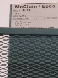 McClain  Epco Model E11Disposer