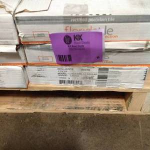 16 cases of Florida Tile Brilliance White Rectified 12 in. x 24 in. Porcelain Floor and Wall Tile (13.3 sq. ft.  case) not used see pictures