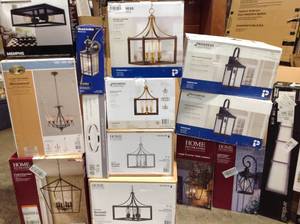 mixed pallet of light fixtures various sizes and conditions see all pictures