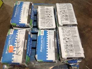 lot of 10 Custom Building Products Porcelain Tile White 50 lb. Fortified Thinset Mortar (see all pictures)