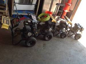 Lot of 4 Ryobi pressure washers (some may start) (mostly used for parts) see all pictures