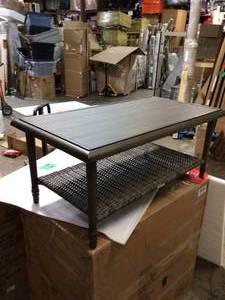 lot 15 image: Hampton Bay Windsor Brown Metal Outdoor Patio Coffee Table new see all pictures