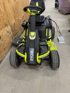 lot 46 image: 48V Brushless 38 in. 100 Ah Battery Electric Rear Engine Riding Lawn Mower by RYOBI MODEL RM480-E