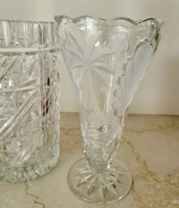 Variety of CutPressed Glass Vases