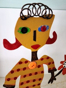 Courtney Painted Metal Sculpture by Bill Finks