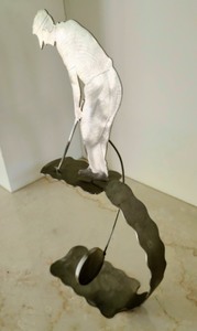 Metal Golfer Figurine Pendulum