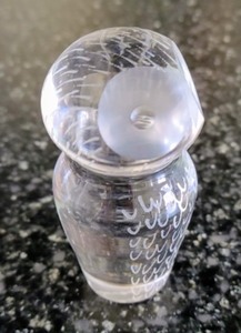 Etched Crystal Owl Paperweight