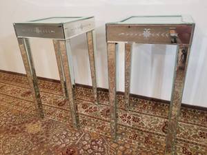 Pair Glass Side Tables