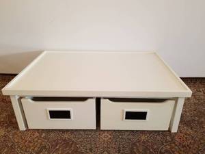 Painted Table with Matching Rollout Drawers