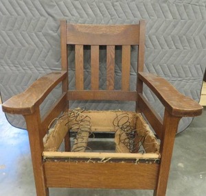 OAK CHAIR, 1930-1940S STICKLEY REPRODUCTION