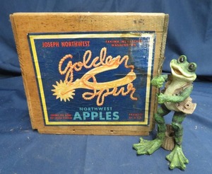 VINTAGE WOODEN APPLE BOX.