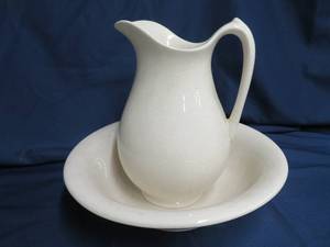ANTIQUE BOWL AND PITCHER