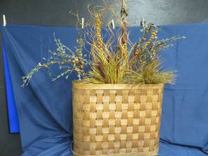 TALL BASKET OF CATTAILS