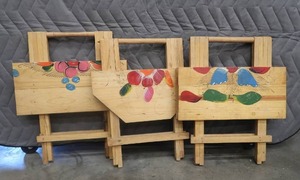 3 DECORATIVE FOLDING TV TRAYS