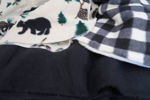 BEAR BLANKET AND FLEECE MATERIAL