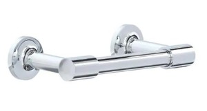 lot 574 image: Kohler Purist Double Post Toilet Paper Holder in Polished Chrome K-14377-CP