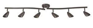 lot 579 image: Globe Electric Grayson 4.4 ft. 6-Light Oil Rubbed Bronze Halogen Track Lighting Kit 59376