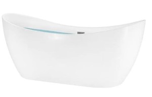 lot 500 image: AKDY 59 in. Acrylic Center Drain Oval Double Slipper Flatbottom Freestanding Bathtub in Glossy White Model #BT0122