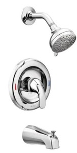 lot 572 image: Moen Adler Single-Handle 4-Spray Tub and Shower Faucet in Chrome 82603