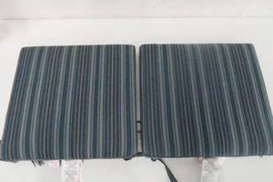 lot 588 image: Sunbrella Patio Cushions Blue Striped - Set of 2