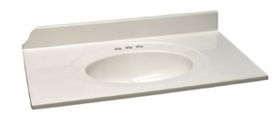 lot 528 image: Design House 31 in. Cultured Marble Vanity Top in White on White with Basin #550350