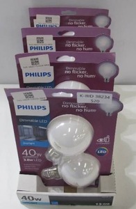 8-Pack Philips 40-Watt Equivalent Daylight G25 Dimmable LED Light Bulb (4 Packs of 2)