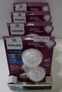 8 Bulb Pack - Philips 60-Watt Equivalent G25 Dimmable Daylight LED Light Bulb - 4 Packs of 2 Bulbs