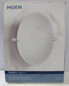 MOEN Banbury 23 in. x 26 in. Frameless Pivoting Single Wall Mirror in Chrome