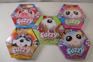 5 Pack Fuzzy Wubble Fuzzy Pillow Toy Set - Dog, Cat, Monkey, Pig and Unicorn