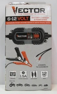 Vector 6-Volt12-Volt Battery Portable Car Battery Charger and Maintainer