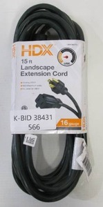 HDX 15 ft. 16 Gauge Green IndoorOutdoor Landscape Extension Cord