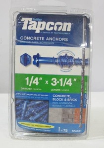 TapCon (75-Pack) 14 in. x 3-14 in. Hex-Washer-Head Concrete Anchors