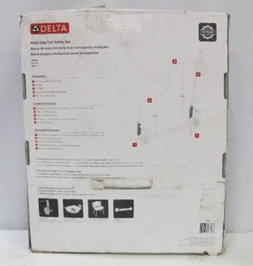 Delta 16 in. x 1 in. Multi-Grip Tub Safety Bar in White