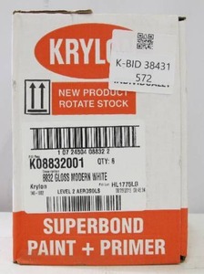 Krylon (6-Pack) K08832001 Dual Superbond Paint and Primer, Gloss Modern White (6 Cans - 60oz Total)
