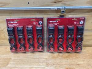 HUSKY Lot of 2-  6 ft. x 1 in. Cam Buckle Tie-Downs 4-Pack